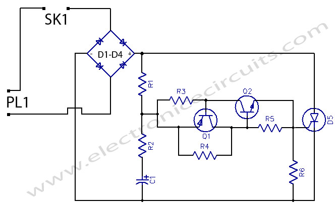 230 Volts Flashing Lamps circuit