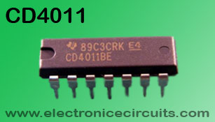 cd4011 Quad 2 Input NAND gate IC top view